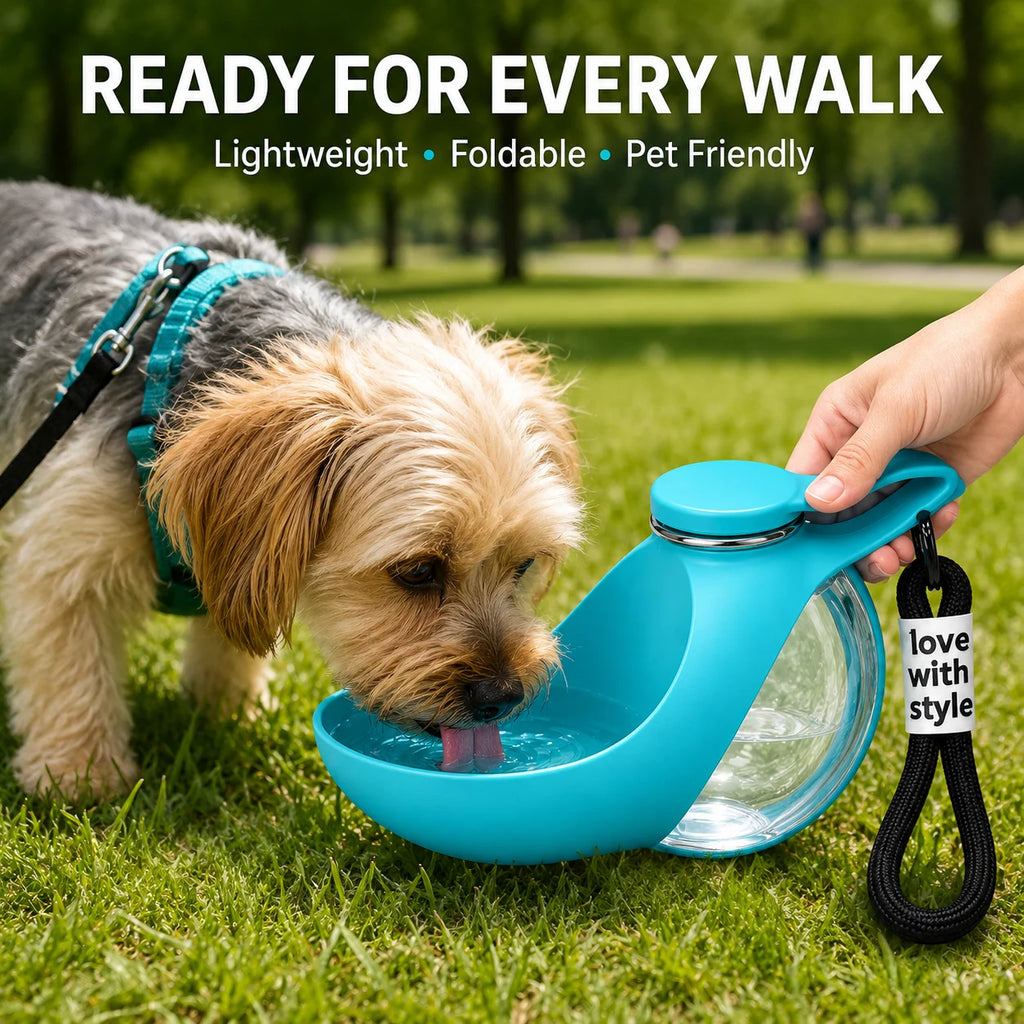 Portable Dog Water Bottle Leakproof Pet Travel Water Dispenser with Bowl for Walking Hiking Outdoor